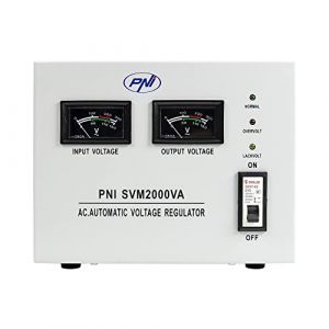 Stabilisateur de Tension PNI SVM2000VA avec servomoteur, 1600W, 7.2A, Sortie 230V