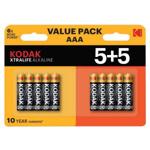 Kodak Piles Alcalines Xtralife Aaa Lr3 10 Unités One Size Black / Brown
