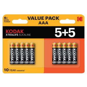 Image de Kodak Piles Alcalines Xtralife Aaa Lr3 10 Unités One Size Black / Brown