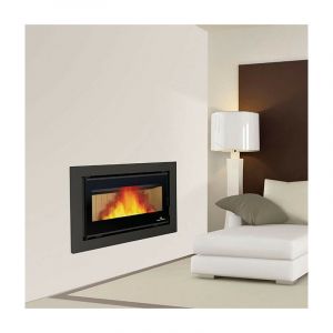 Azura home design Insert cheminée à bois avec turbine Placetas 14 kW et 2 bouches recuperateur