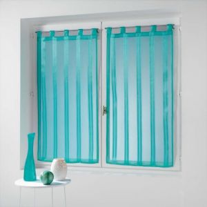 Une paire de voile raye jacquard bandas bleu 60 x 160 cm