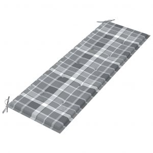 VidaXL Coussin de banc de jardin Carreaux gris 150x50x4 cm Tissu