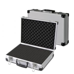 PeakTech 7265 – Mallette Universelle pour Instruments de Mesure, Mallette Robuste en Aluminium, Compartiment à Outils, Cube en Mousse, Rembourrage en Mousse, XL - 390 x 280 x 100 mm