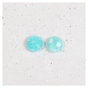 Pendentif Rond Facetté 8 mm Pierre Naturelle Amazonite