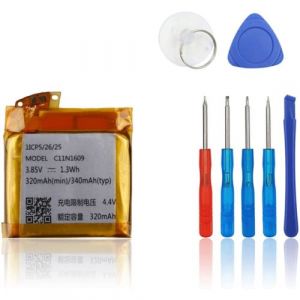 YUNIQUE France Batterie de Rechange Compatible avec ASUS ZenWatch 3 (WI503Q) Smartwatch C11N1609 avec kit d'outils