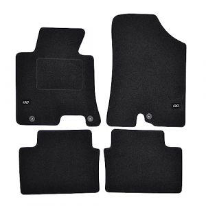 Logo Tapis De Sol Noir Velours Sur Mesure Pour Hyundai i30 2012-2016, 4pcs, Ajustement précis, Renforcée Dans la Zone de la Pédale