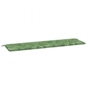 VidaXL Coussin de Banc de Jardin &agrave; Motif de Feuille | R&eacute;sistant &agrave; l'eau | Tissu Oxford | Rembourrage en Mousse l&eacute;ger | Design antid&eacute;rapant pour Usage int&eacute;rieur et ext&eacute;rieur 180 x 50 x 4 cm