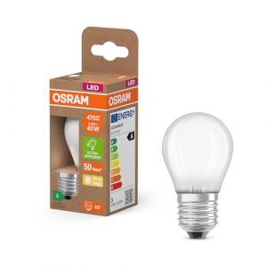 Osram Led Superstar Classic LED-Lampe p 40 in klassischer Miniballform aus gefrostetem Glas, 2.2 w, 470 lm, E27 Fassung, warmweißes Licht mit 2700