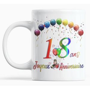 Mug pour fête danniversaire idée Cadeau Plaisir doffrir Joyeux Anniversaire 18 ans