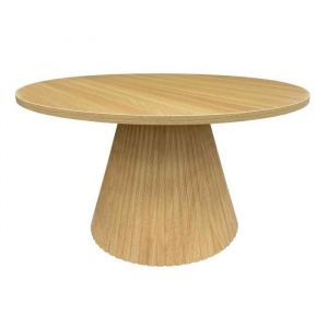 Oviala Table basse ronde 80 cm moderne effet bois clair