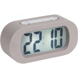 Image de Present time KA5753GY Réveil numérique LCD rétro-éclairé Gummy ABS caoutchouté Gris H7 x 5 x 14 cm