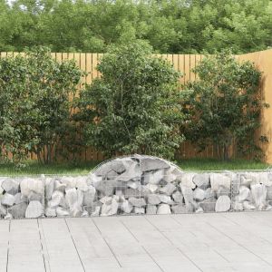 VidaXL Paniers à gabions arqués 25 pcs 200x30x40/60 cm Fer galvanisé