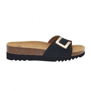Scholl Femme Monterey Mule Sandale, Nero, 38 EU