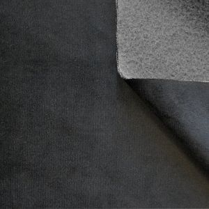 Home maison Tissu velours isolant obscurcissant uni noir - Mondial Tissus
