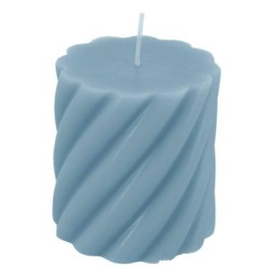 Ruedelafete Bougie Pilier Torsad&eacute;e 7,5cm Bleu acier