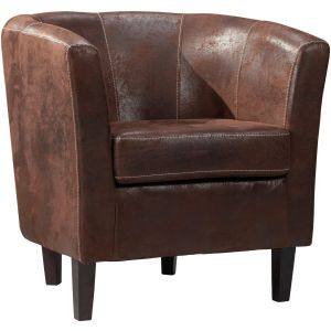 Image de Declikdeco Fauteuil en Tissu Marron NINO