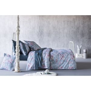 Image de Guy Laroche Housse de couette LINDSAY bleu/rose/blanc 155x220 cm - vert/rose/beige