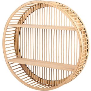 Decoratie &Eacute;tag&egrave;re design rond bambou 2 niveaux D50