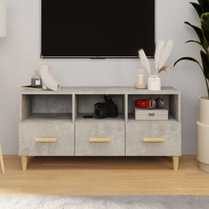 VidaXL Meuble TV Gris béton 102x36x50 cm Bois d'ingénierie