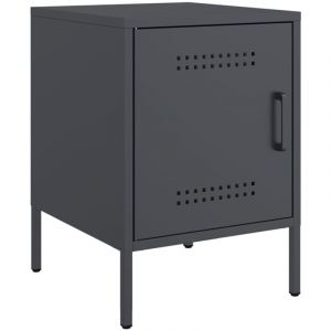VidaXL Table de chevet anthracite 36x39x50,5 cm acier, armoire, armoire lat&eacute;rale, support de t&eacute;l&eacute;phone, table de chevet, mobilier de chambre &agrave; coucher