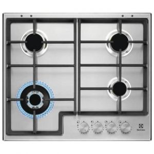 Electrolux Table de cuisson à gaz 4 feux 60 cm couleur acier inoxydable EGS64362X