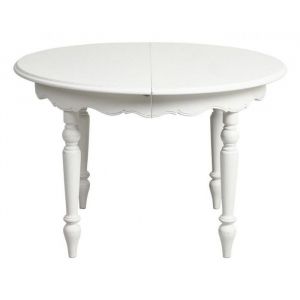 Table ronde extensible 4 pieds - MDF - Blanc - Interiors