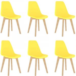 VidaXL Chaises de Salle à Manger Plastique 6 pcs Jaune