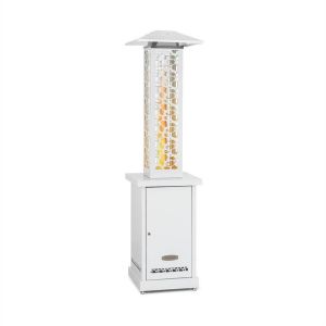 Blumfeldt Blum Heat Hunter poêle de terrasse à granulés 12,2 kW mobile inox blanc