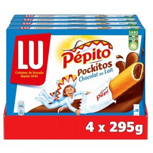 Lu 40 sachets de Pockitos - Biscuits barre fourrés au chocolat au lait - (4x295g)