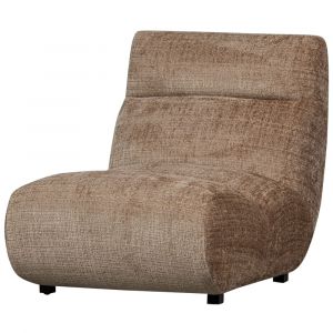 Fauteuil lounge en chenille beige