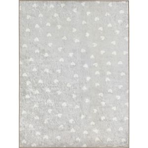 Nazar Tapis enfant lavable en machine à motif coeur - Beige - 80x150