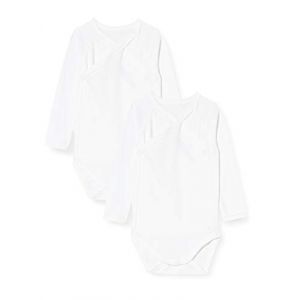 Image de Petit Bateau Lot de 2 bodies ouverture croisée 0-12 mois Blanc - Taille 12 mois;6 mois