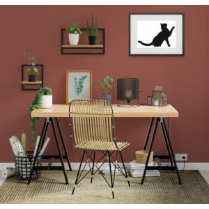 Shot Cadre Photo Chat joue (Paysage) 30x40cm avec P e Partout Tableau Bois Verre (NOIR)