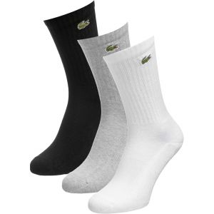 Lacoste Chaussettes, taille 39/42, gris blanc noir