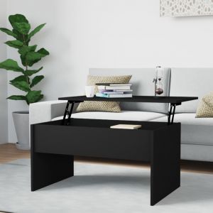 Image de VidaXL Table basse Noir 80x50,5x41,5 cm Bois d'ingénierie 809639