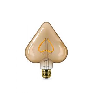 Philips Ampoule LED Heart Vintage Filament E27 23W Equivalent 12W Claire Ambrée Blanc chaud