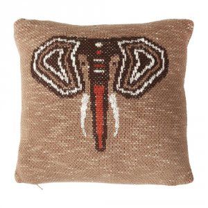 Quax Coussin tricot 30 x 30 cm éléphant - Marron