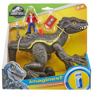 Fisher-Price Imaginext Jurassic World figurine dinosaure Indoraptor et une mini-figurine Maisie, jouet pour enfant de 3 à 8 ans, GKL51