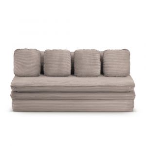 Banquette en velours côtelé 3 places grège