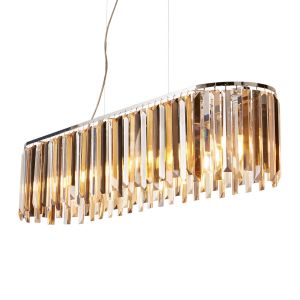 Searchlight Suspension clarissa 8 ampoules chrome transparent / ambre / fumé