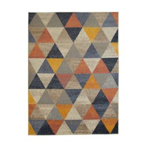 The Deco Factory Thedecofactory - ramine - Tapis effet laineux motif triangle multicolore 133x170