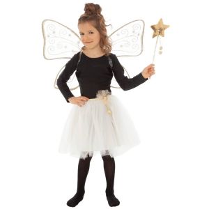 Ruedelafete Déguisement Set Fée enfant, Or