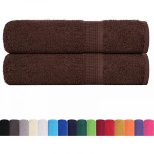 VidaXL Essuie-mains 2 pcs marron 50x100 cm 360 g/m² 100% coton