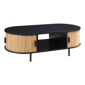 Table basse Tvedestrand 120 x 55 x 40 cm bambou naturel noir [en.casa]