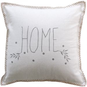 Coussin déhoussable 40x40cm blanc HERITAGE - 40x40cm - Blanc - Blanc