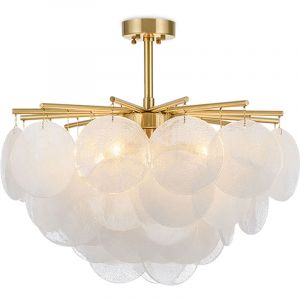 Privatefloor Lampe de plafond en nacre - Lampe suspendue à disques - Karl Doré