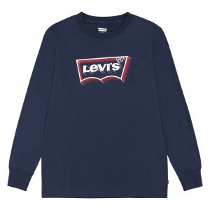 Levi's T-shirt Junior Garçon coton biologique avec manches longues et col rond marine