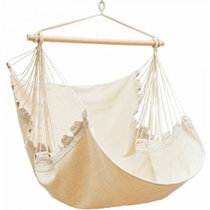 Amanka Chaise Suspendue Exterieur XL - Fauteuil Suspendu - Confortable et enveloppant - Beige