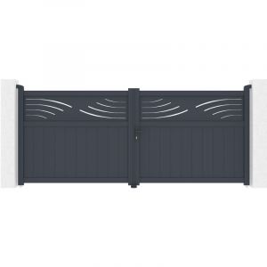 Casanoov - Portail battant 3,4m halti 340 x 140cm aluminium gris