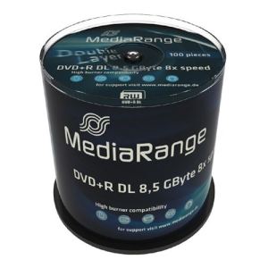 MediaRange MR470 - DVD+R DL 8.5 Go 8x 100 pièces en cake box